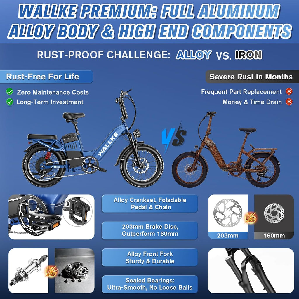 Wallke H7 Ultra 4000W 2-in-1 Electric Bike with 2640Wh Portable Power Station, 48V 55Ah Removable Battery, 37MPH Off-Road Fat Tire E-Bike for Adults, Fast E-Bike UL2849 Compliant