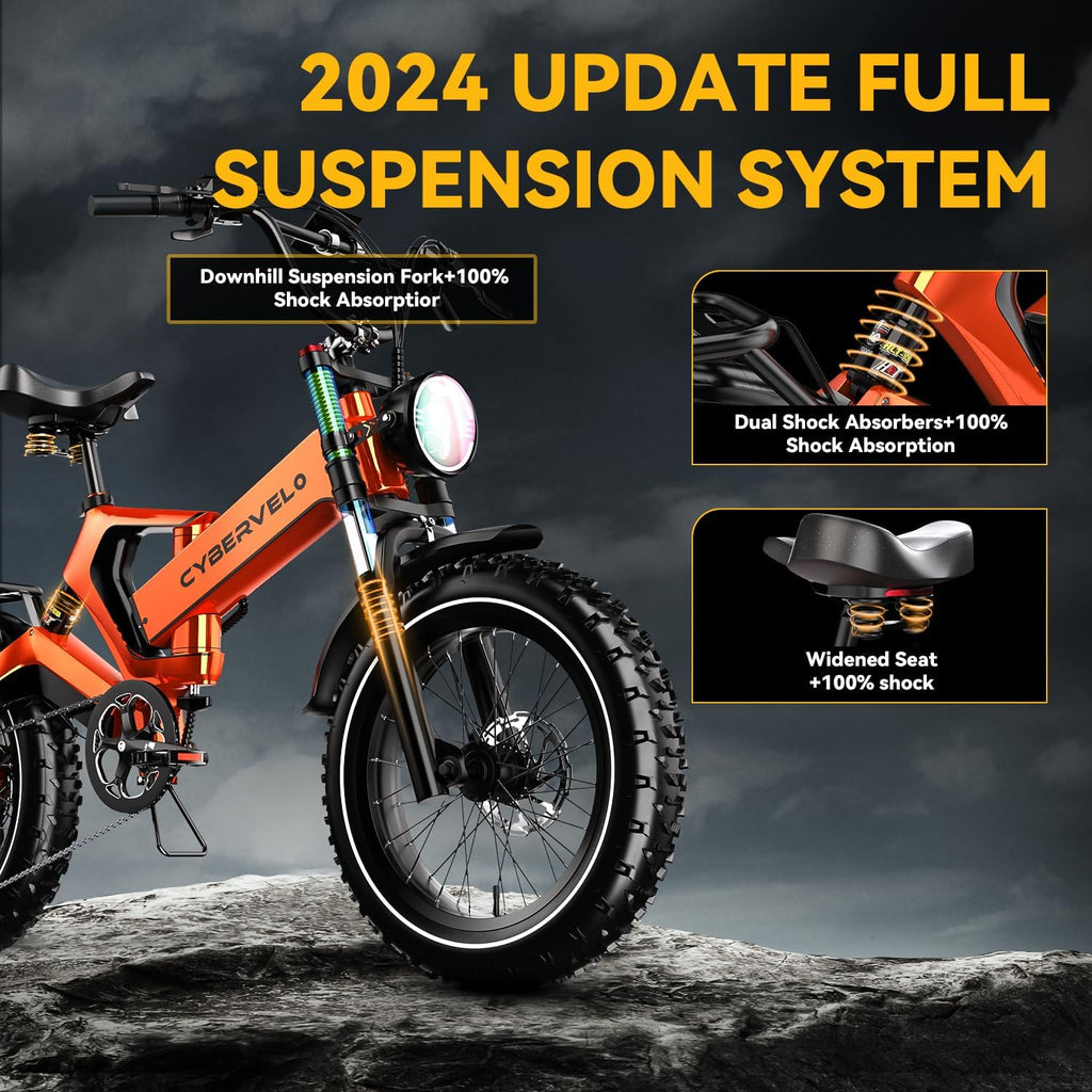 1000W(Peak 2000W)Folding Electric Bike for Adults,35MPH 100Mile,48V 25Ah Removable Battery,20' x 4.0 Fat Tire Foldable Electric Bicycle,8-Speed Electric Mountain E-Bike,UL Certified Commuter Ebikes