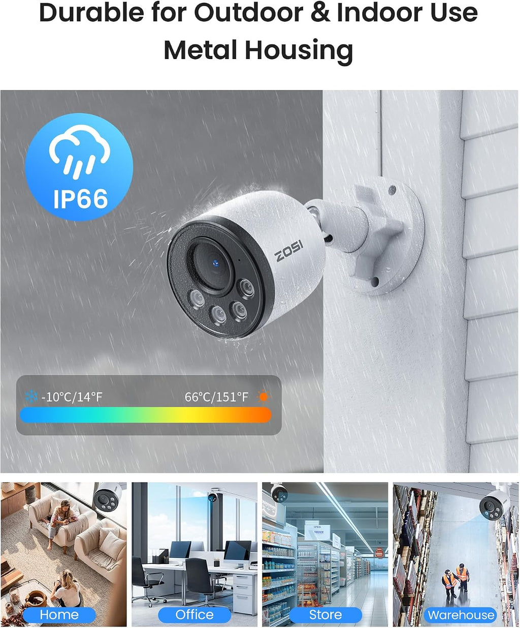 ZOSI 4K PoE Security Camera System, 4pcs 8MP Indoor Outdoor Wired Cameras with Audio, Smart Person Vehicle Detection, People Counting, Night Vision, 8CH CCTV NVR with 2TB HDD for Home 24/7 Recording