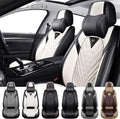 Car Seat Covers for Ford F-150 2009-2026, Waterproof Nappa Leather Front Seat Cover with Headrests, Anti-Slip and Comfortable Automotive Seat Protector&Accessories(Black White)