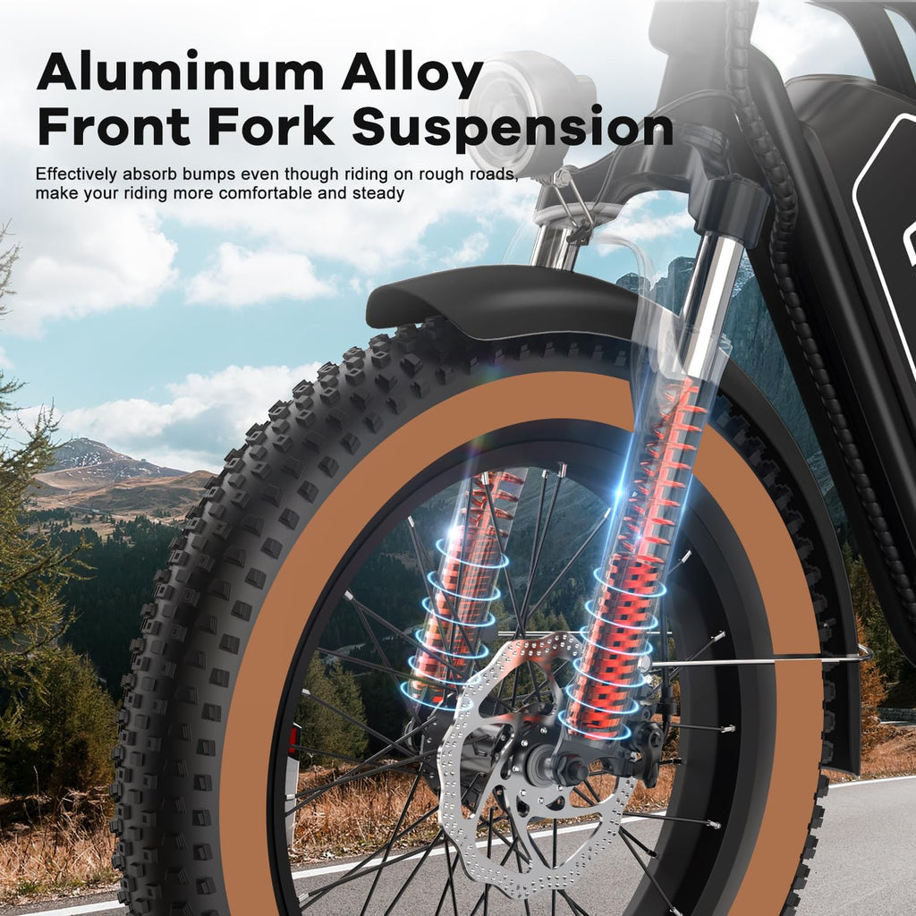 EUYBIKE Electric Bike for Adults, 20'x 4' Fat Tire 35MPH Ebike, 1450W Peak Commute Bike with 48V 20AH Removable 960WH Battery, 80 Miles Max Range 7-Speed Dual Disc Brake 2 Seat Electric Bicycle