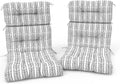 Outdoor High Back Patio Chair Cushions, Tufted Rocking Chair Cushions, Adirondack Cushions for Garden Porch Home Office Chairs Use, 44' x 22' x 4', 2 Pack, Herringbone Black White