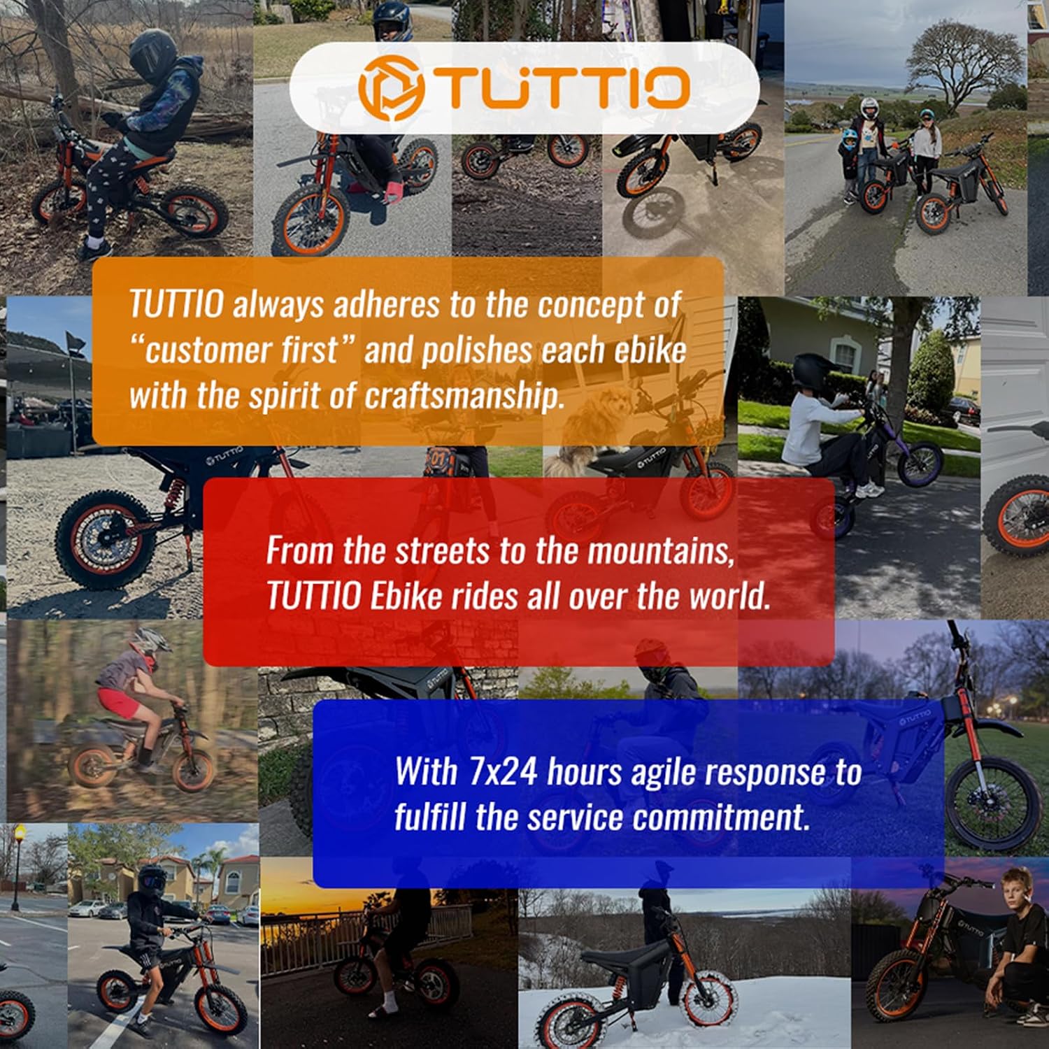 Tuttio Soleil01 Electric-Dirt-Bike for Teens Adults, 14'/12' Fat Tire 2000W 37MPH Electric-Motorcycle with 48V 21AH Battery Ebike 200NM Hydraulic Brakes Mountain Off-Road EBike