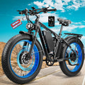 9000W Peak Electric Bike,58V Max-Output Dual Motor Ebike for Adults, 47MPH 1856Wh Fast E Bike,Up to 105Miles 24' x4.0 Fat Tire Full Suspension Mountain E Bicycle for Sand Beach Commuter