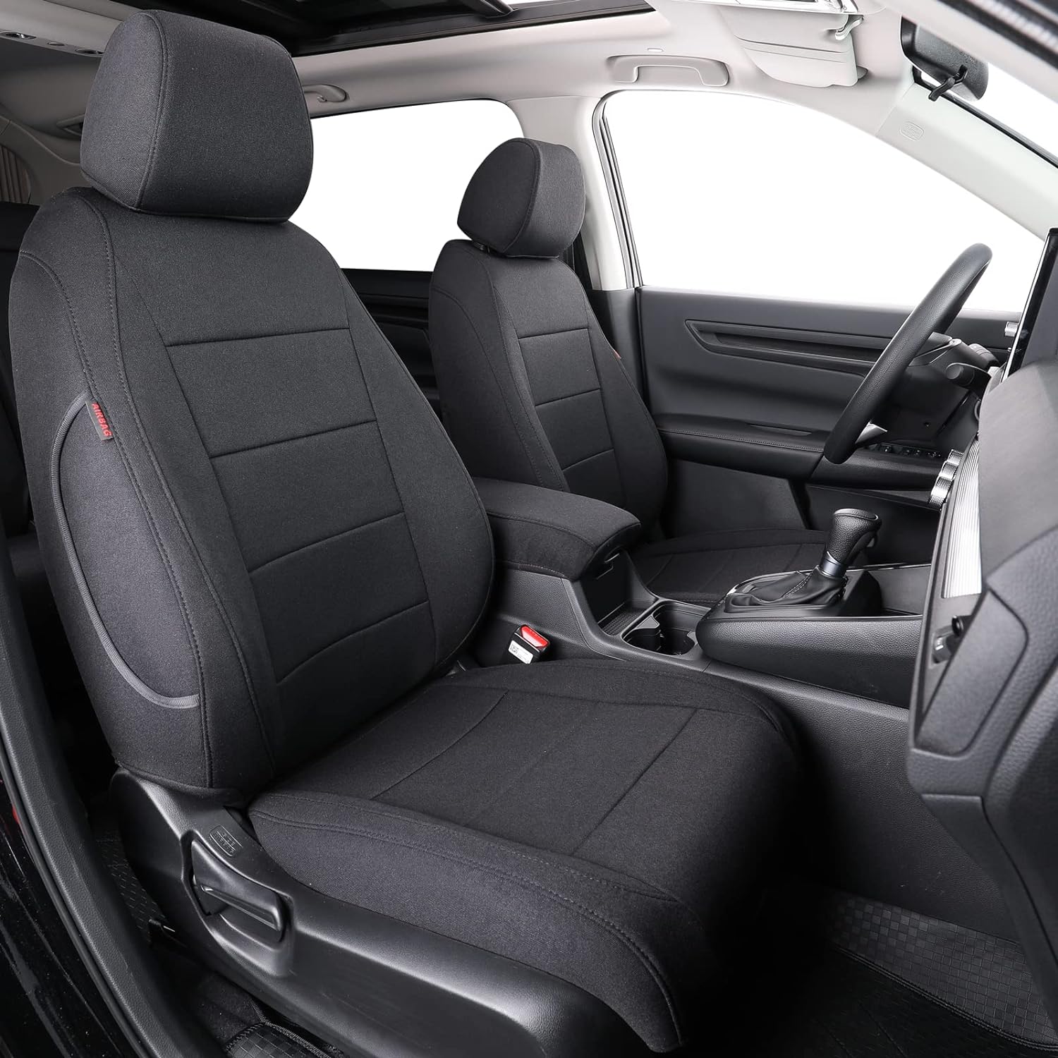 coverdream Full Set HRV Seat Covers Fit for 2026 2025 2024 2023 Honda HRV Sport,LX,Fully Covered,UV Resistant Breathable Polyester Car Seat Protector(Black)