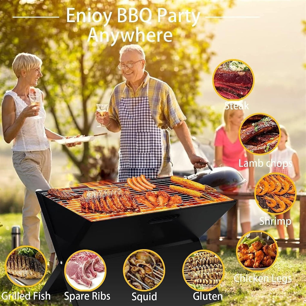 Barbecue Charcoal Grill Outdoor Folding Charcoal Grill Portable Barbecue Grill Lightweight Table Grill For Camping Portable Charcoal Grill