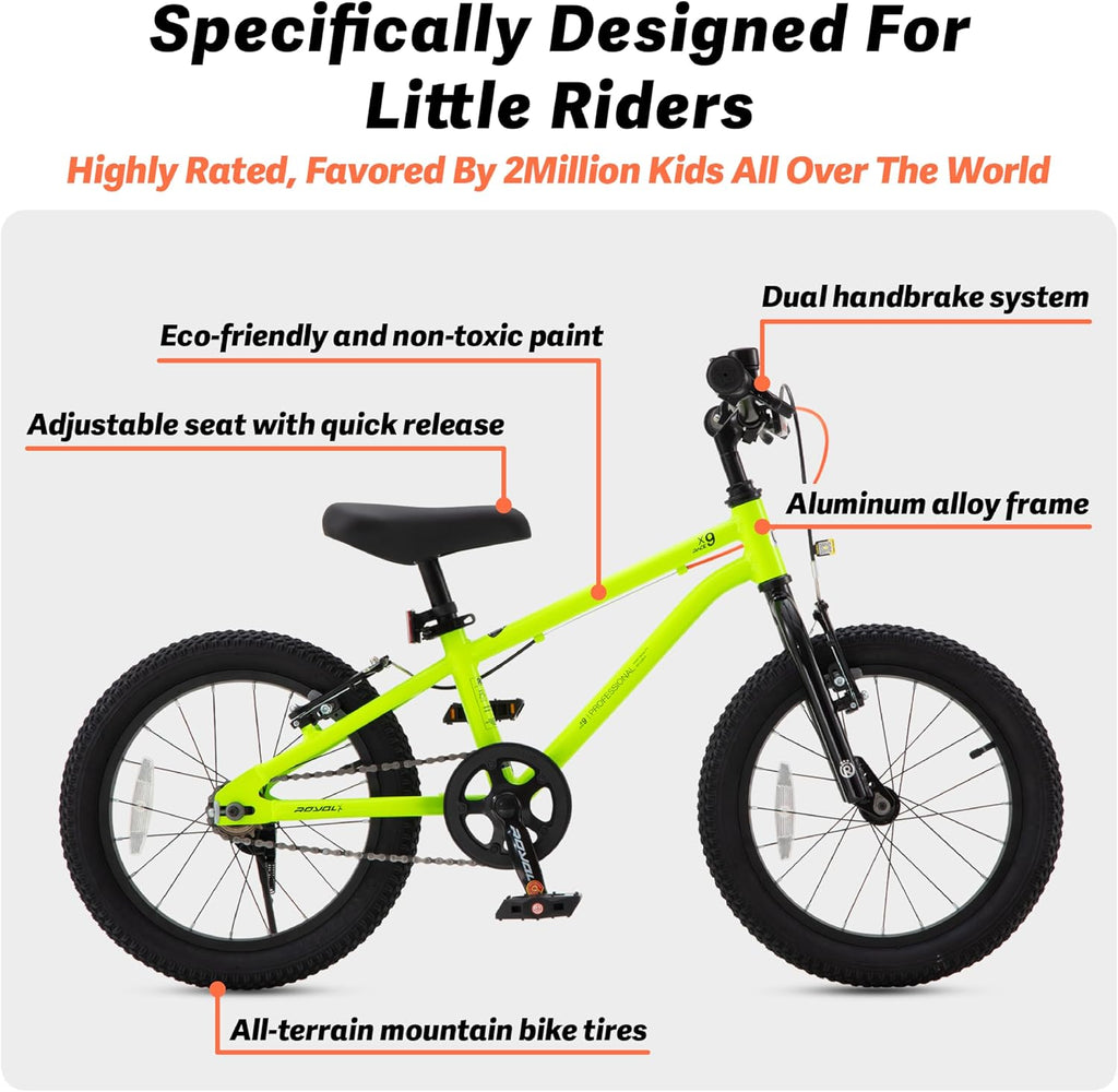 RoyalBaby Kids Bike, Lightweight Aluminum 16 18 Inch Wheel Bicycle Boys Girls Ages 4-9 Years, Multiple Colors