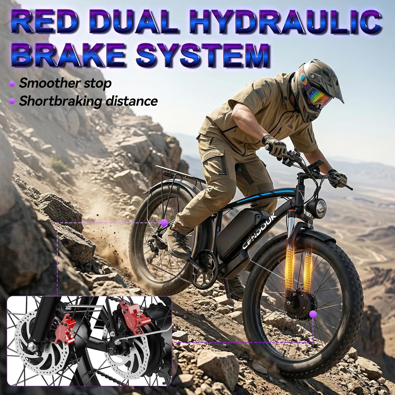 Dual Motor Ebike Peak 9000W 58V Max-Output Electric Bike for Adults 24 Inch Fat Tire 36AH Battery 47MPH 105 Miles Range Hydraulic Brakes Bike for Commuting Travel