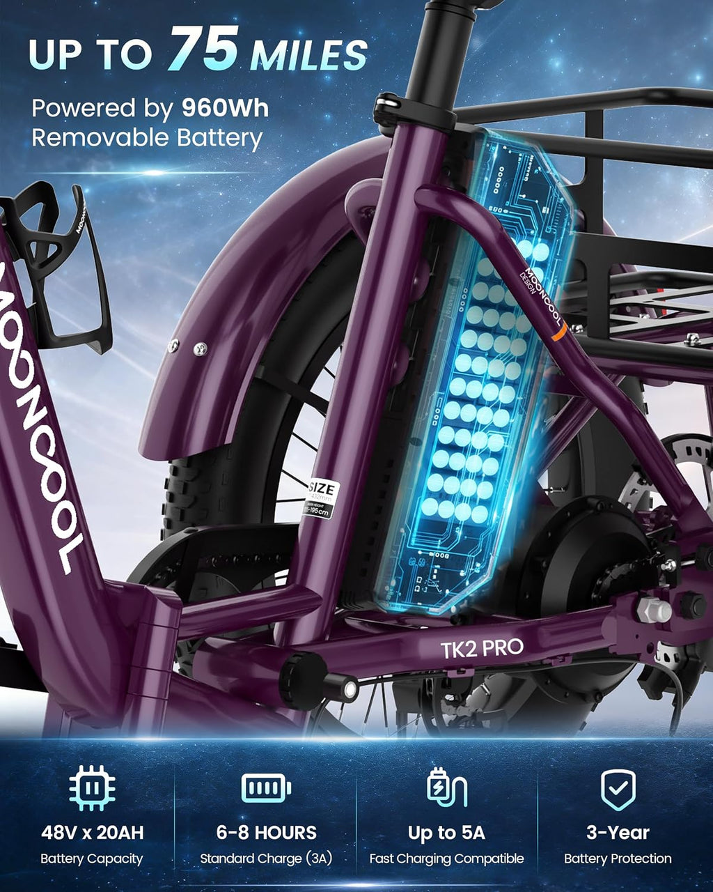 MOONCOOL Electric Trike for Adults, 500W/750W 48V Electric Tricycle for Adults, 20'x3.0' Fat Tire 3 Wheel Electric Bike, Folding Aluminum Adult Tricycle with Removable Battery
