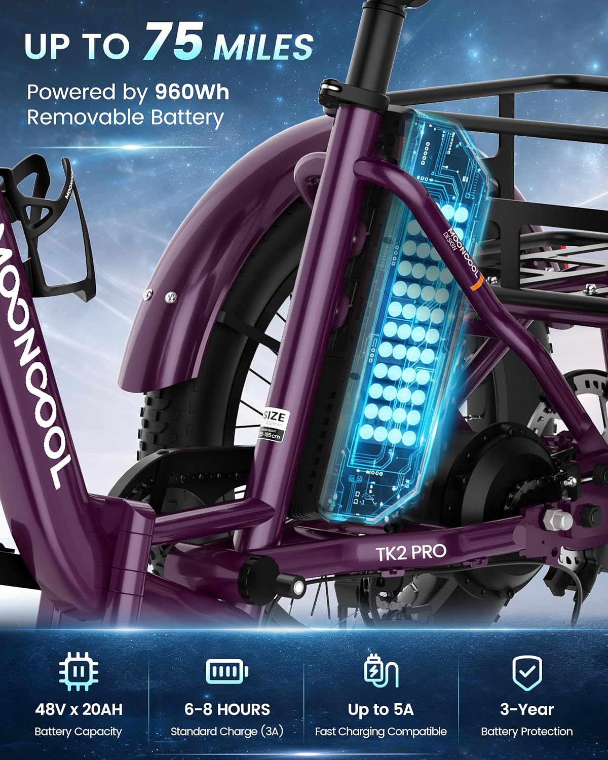 MOONCOOL Electric Trike for Adults, 500W/750W 48V Electric Tricycle for Adults, 20'x3.0' Fat Tire 3 Wheel Electric Bike, Folding Aluminum Adult Tricycle with Removable Battery