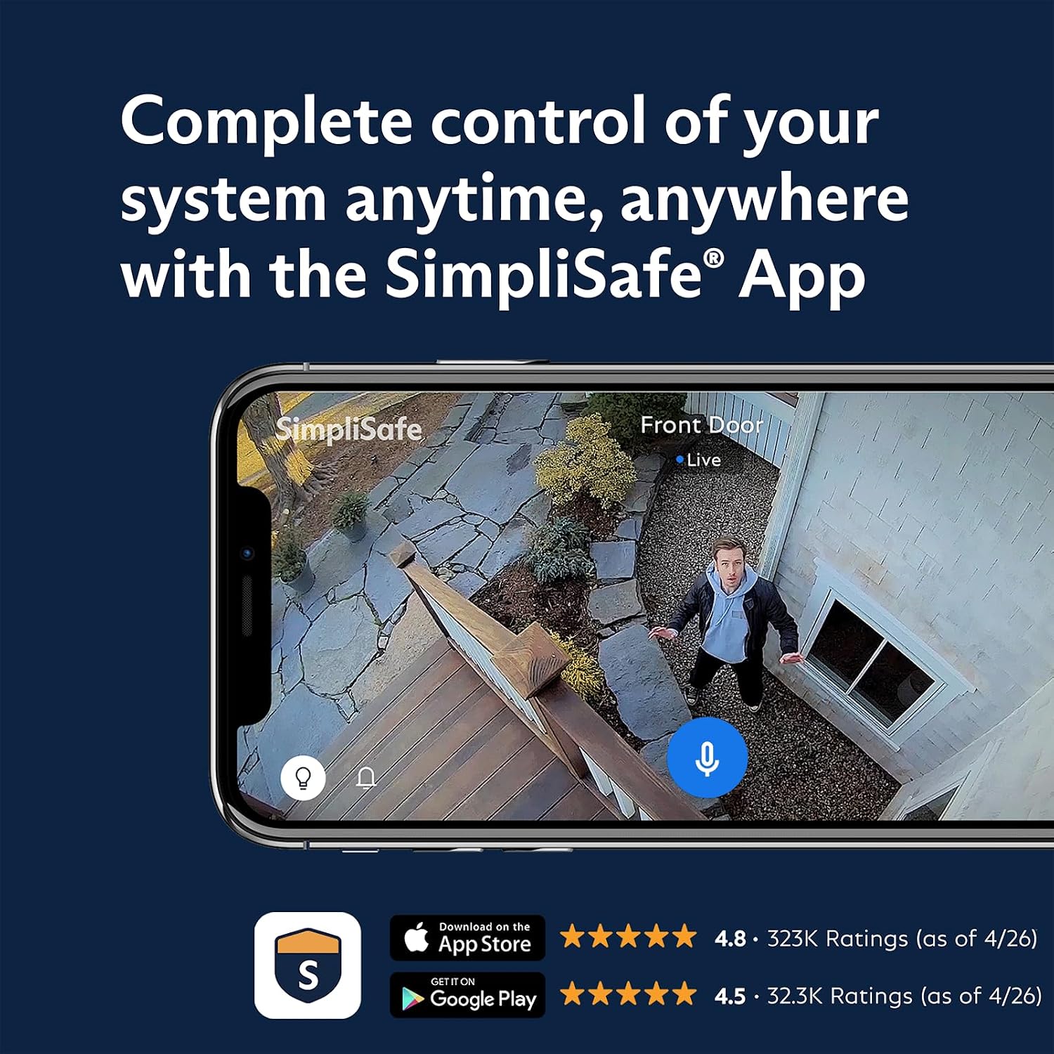 SimpliSafe 5 Piece Wireless Home Security System - Optional 24/7 Professional Monitoring - No Contract - Compatible with Alexa and Google Assistant,White
