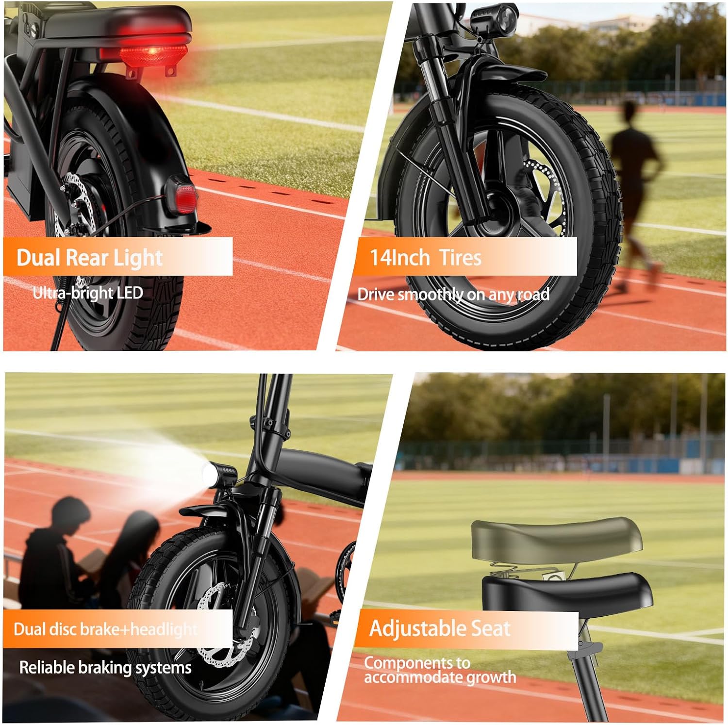 Folding Electric Bike for Adults, 500W Motor, 23MPH Max Speed 14' Ebike, 48V 12AH Removable Battery, 35 Miles PAS Range, Mini E Bikes UL2849 Certified, Commuting Electric Bicycle for Adults & Teens