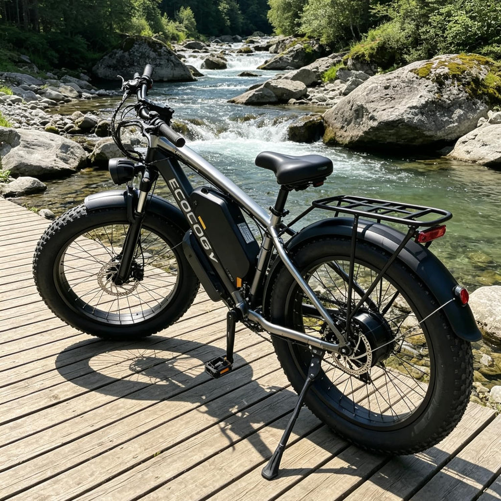 Electric Bike for Adults,Peak 6000W Dual Motor Ebike, 52V 32AH 30-100 Miles Up to 45 M P H 26' Fat Tire 7 Speed Electric Mountain Bike All Terrain Front Suspension Electric Bicycles