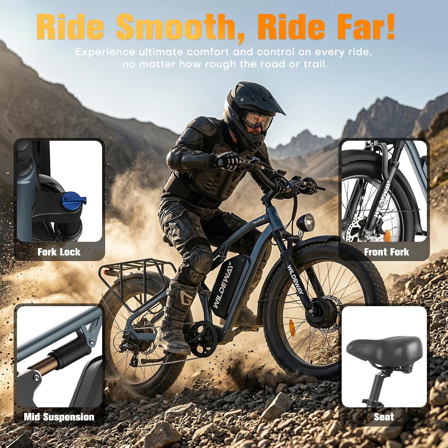 3000W Dual Motor Electric Bike for Adults, 26' Fat Tire Ebike, 32MPH, 52V 25Ah Battery, 80 Miles Range, Full Suspension All Terrain Off Road Electric Bicycle, Hydraulic Brakes, Snow Sand Mountain