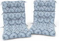 Outdoor High Back Patio Chair Cushions, Tufted Rocking Chair Cushions, Adirondack Cushions for Garden Porch Home Office Chairs Use, 44' x 22' x 4', 2 Pack,Medallion Blue