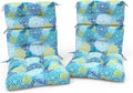 Outdoor High Back Patio Chair Cushions, Tufted Rocking Chair Cushions, Adirondack Cushions for Garden Porch Home Office Chairs Use, 44' x 22' x 4', 2 Pack, Dahlia Blue