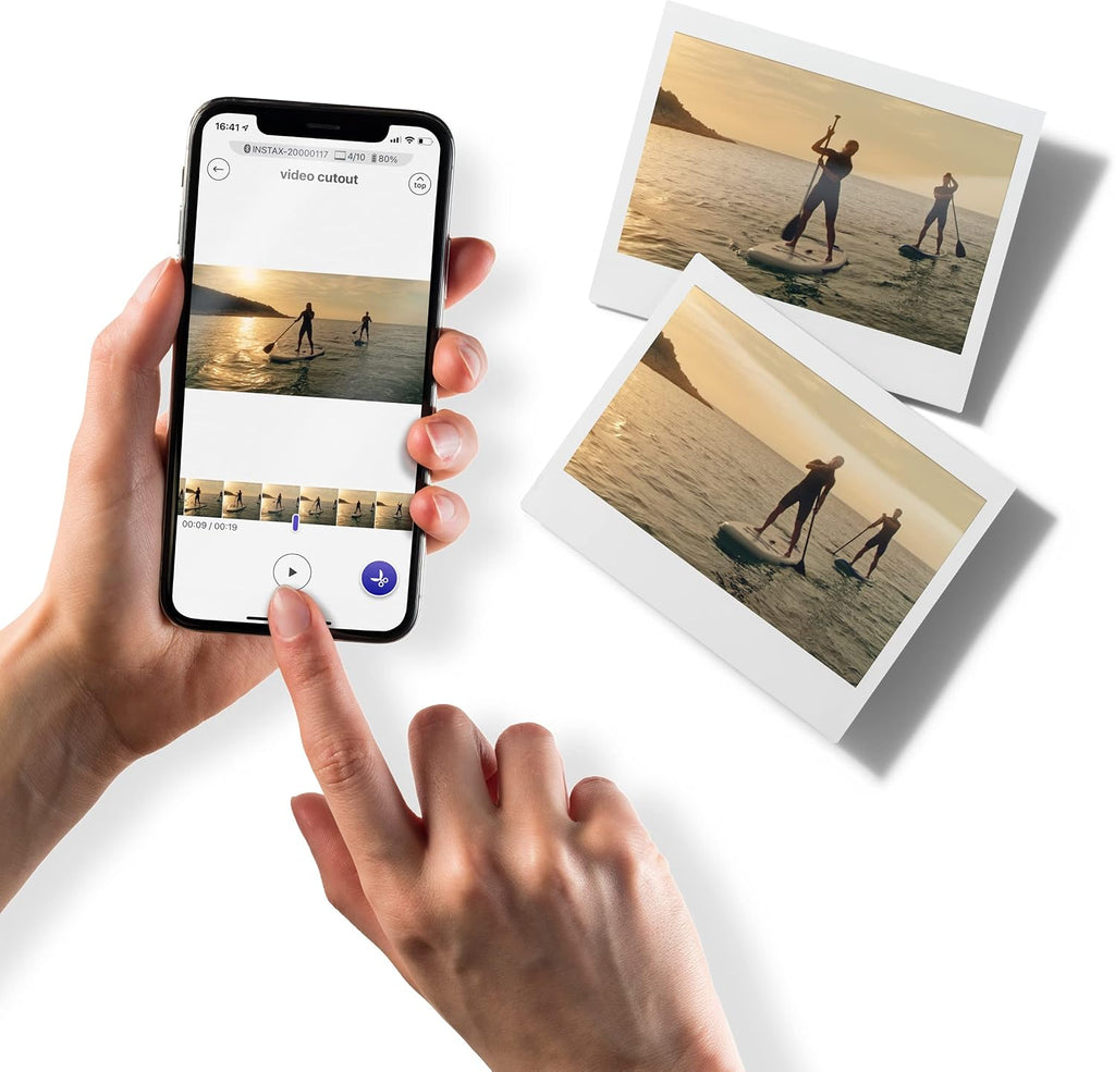 Fujifilm Instax Link Wide Photo Printer, Mini, Wireless Bluetooth, Portable, Compact, and Lightweight Polaroid Picture Printer, Compatible with iPhone iOS and Android Devices - Mocha Gray (Renewed)