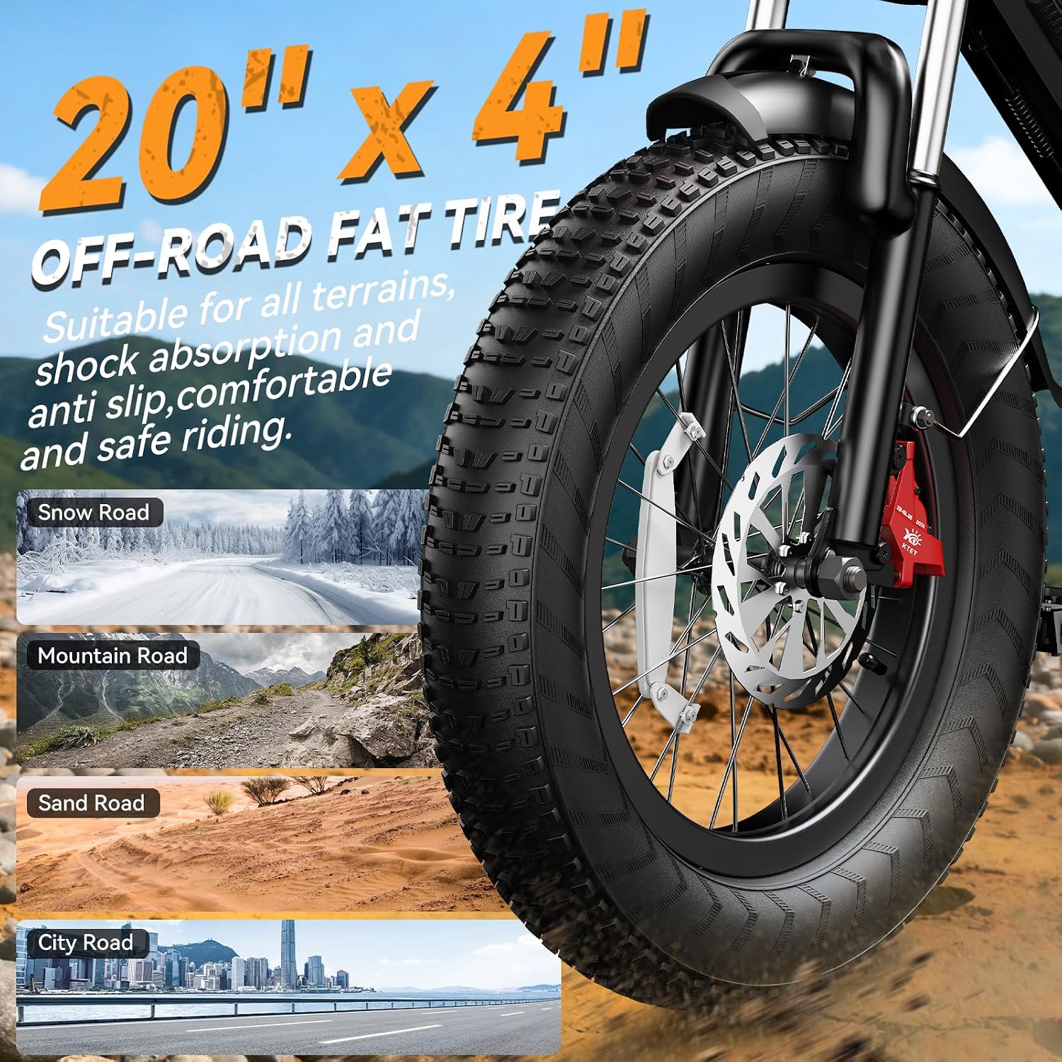 Ebikes for Adults, 1500/2000W Peak Motor, 17/20/23Ah Long Range Teens Electric Bike with Dual Hydraulic Brakes, 20' Fat Tire All-Terrain for Commuting E-Bicycle