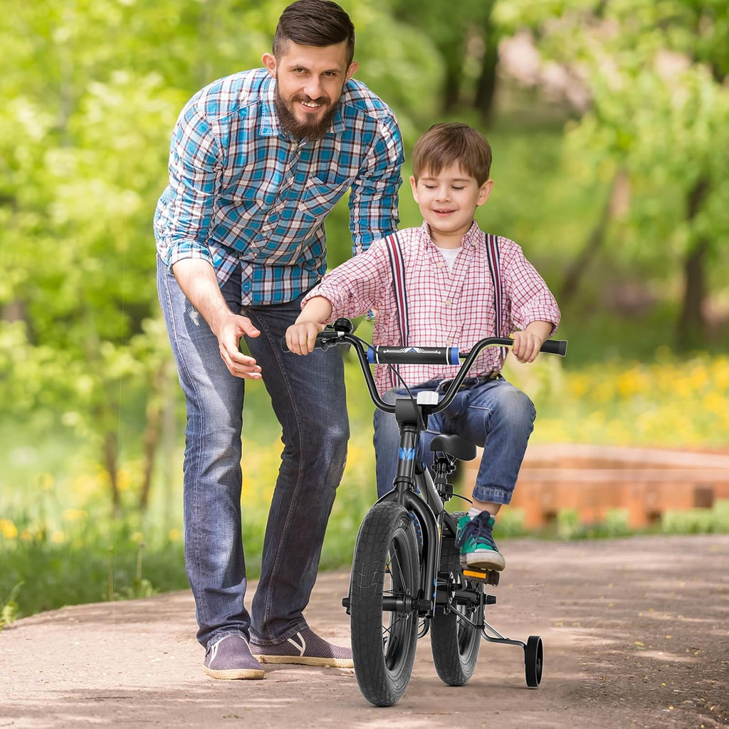 Glaf 12 14 16 Inch Kids Bike with Training Wheels for Boys and Girls Ages 3+ Years Old Bike Bicycle with Water Bottle Holder,Bell, Lightweight