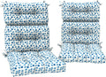 DYTXIII Outdoor High Back Chair Cushions Set of 2, Water Repellent Tufted Rocking Seat Cushions Replacement 44 x 22 Inch, Seat & Back Chair Pads for Patio, Balcony and Indoor Use -Brush Blue