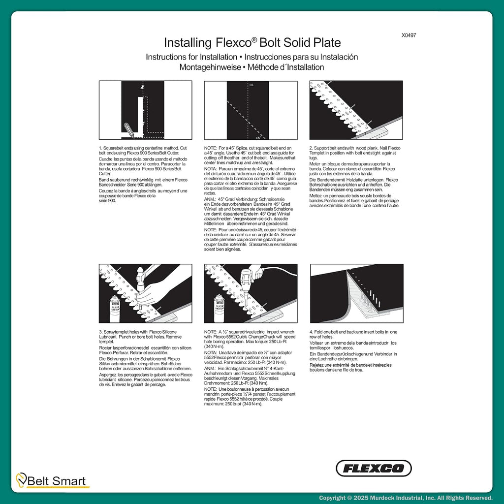 Genuine Flexco Convenience Power Tool Kit | 110 Bolt Breaker (#30474), HB1 Power Boring Bit (#30471), and HW1 Power Wrench (#30447) for Conveyor Belt Fastener Installation and Removal