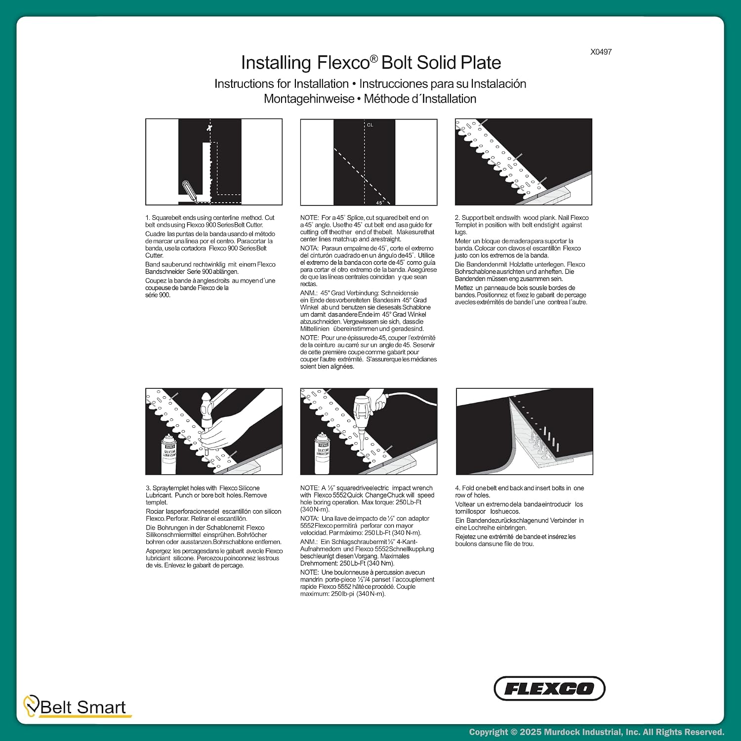 Genuine Flexco Convenience Power Tool Kit | 110 Bolt Breaker (#30474), HB1 Power Boring Bit (#30471), and HW1 Power Wrench (#30447) for Conveyor Belt Fastener Installation and Removal