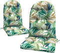 LVTXIII 2 Pack Outdoor Adirondack Chair Cushions, 44x19x4 Inch Water Repellent Patio Cushions for Rocking Chairs, Thick Tufted High Back Seat Cushion Set, Lush Leaf Green