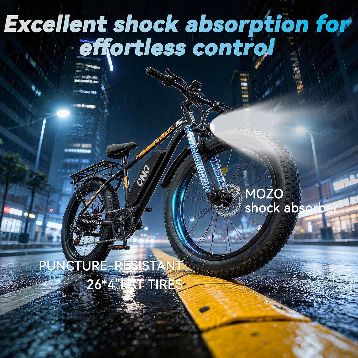 Electric Bike for Adults丨1500W Peak Power丨20 MPH,60+Miles丨48V 15Ah Removable Battery丨26''Fat Tires丨7-Speed Gears丨Dual Shock Absorbers丨 High Carbon Steel. Adaptive Cruise Control.