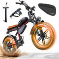 QNUT Electric Bike for Adults - 1500W Peak Motor 28MPH Speed, 48V 18Ah Battery, 60-90 Miles Range, 7-Speed Transmission, 20'x4.0' Retro Motorcycle Design for City & Trail Riding