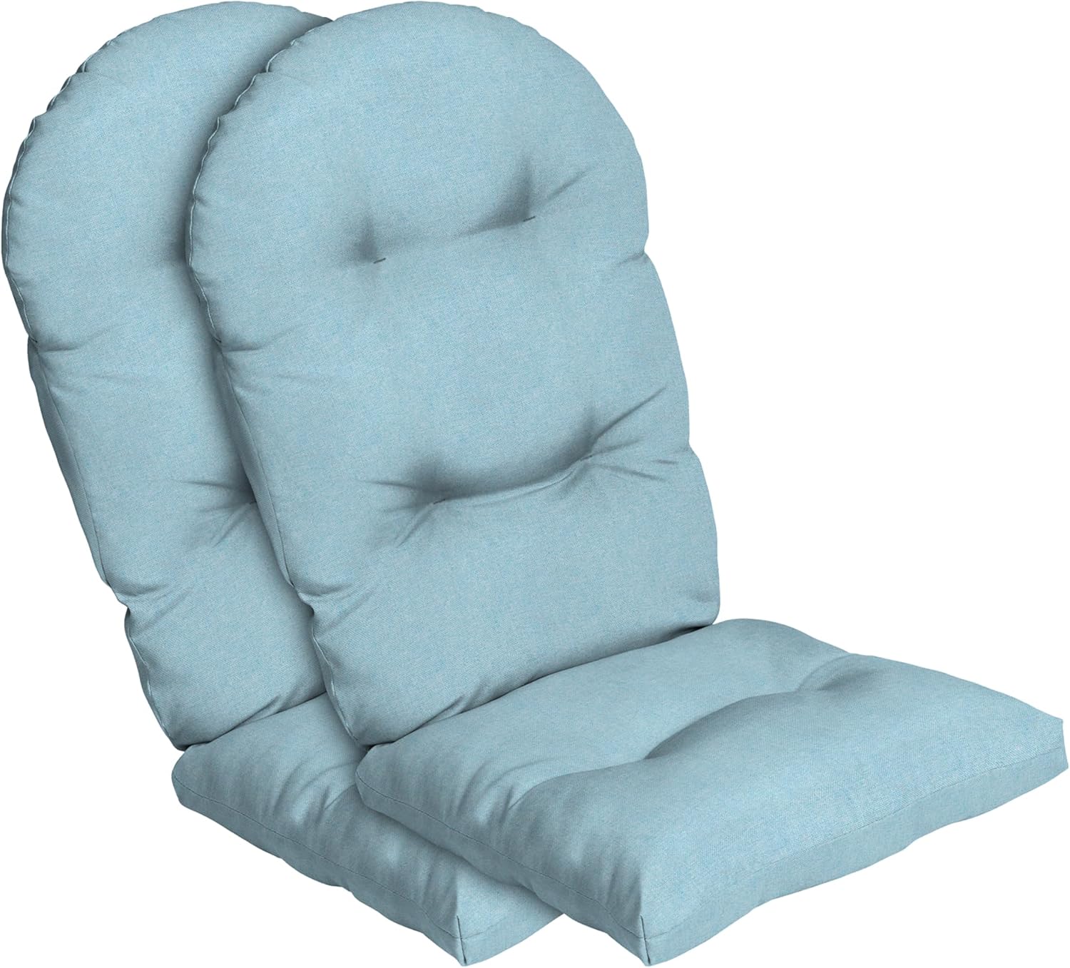 ARDEN Oceantex Indoor/Outdoor Plush Modern Tufted Adirondack Cushion, 2-Pack, 21.5 x 19, Water Repellent, Rain Proof, Fade Resistant Cushion For Rocking Chair Or Adirondack Sky Blue