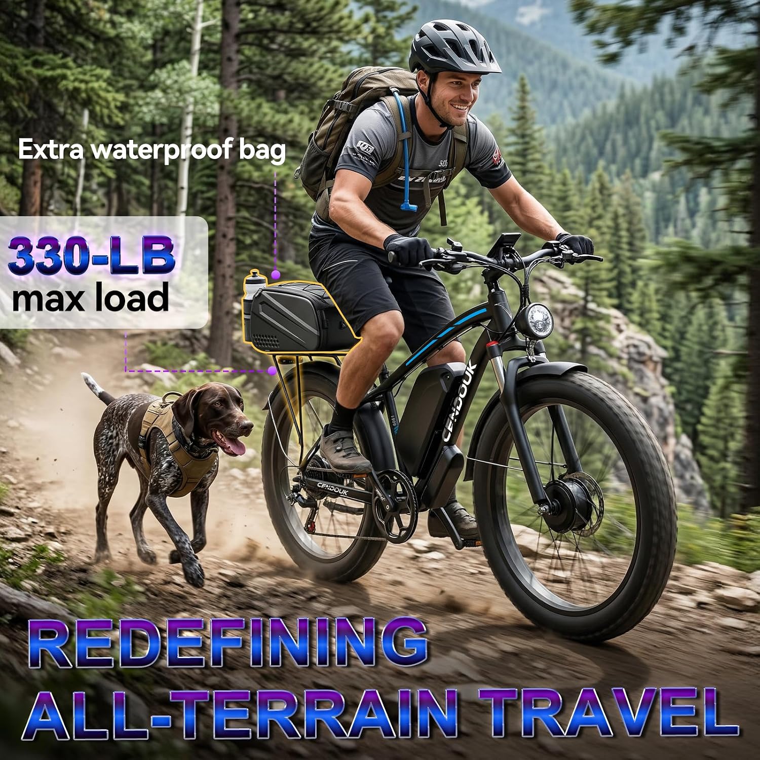Dual Motor Ebike Peak 9000W 58V Max-Output Electric Bike for Adults 24 Inch Fat Tire 36AH Battery 47MPH 105 Miles Range Hydraulic Brakes Bike for Commuting Travel