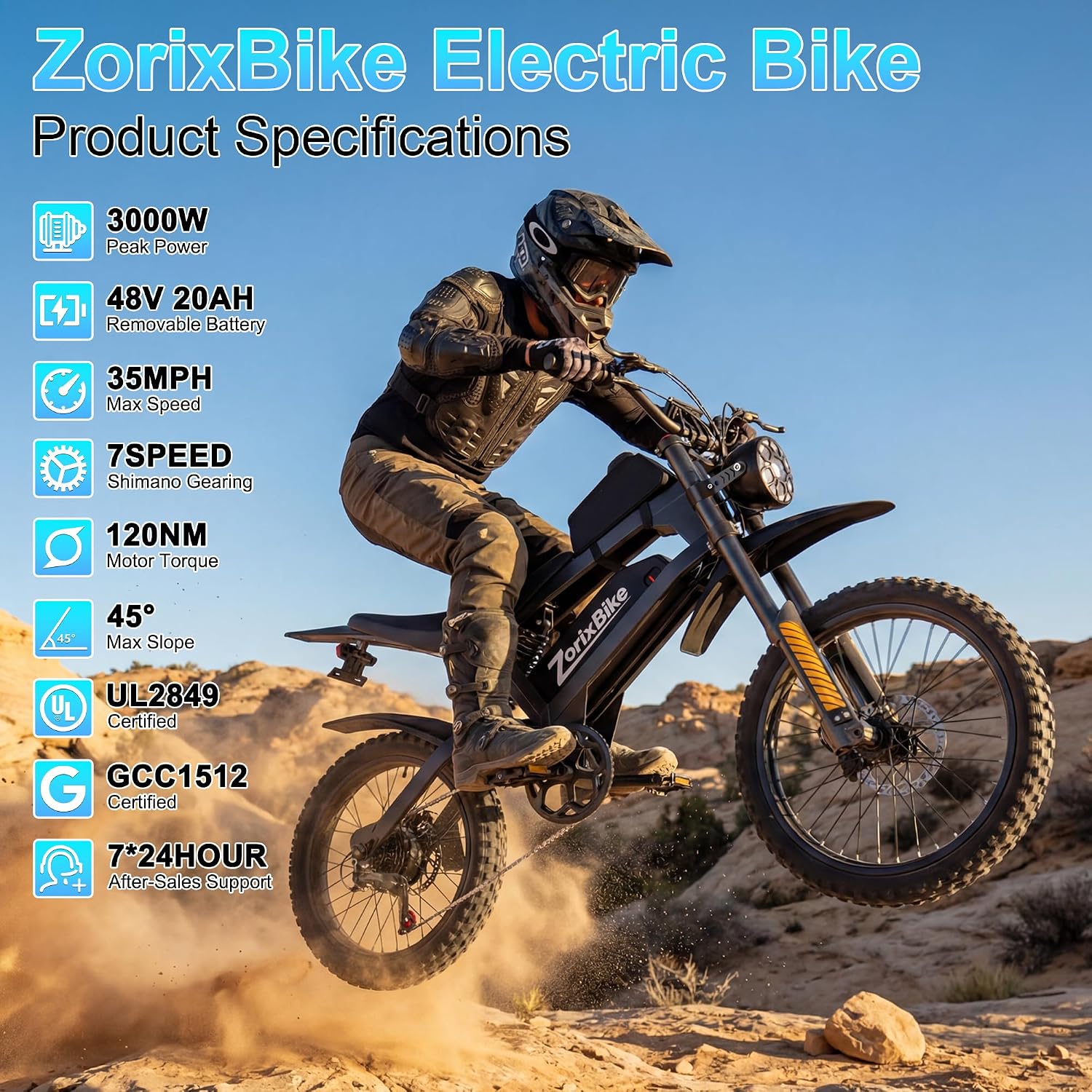 Electric Bike for Adults,48V 20AH - Peak Power 1500/3000W Brushless Motor Electric Bicycle - Max Speed 31-35MPH - Max 80 Miles Range - 20' x 4.0' Fat Tire Dirt E-Bike,7-Speed