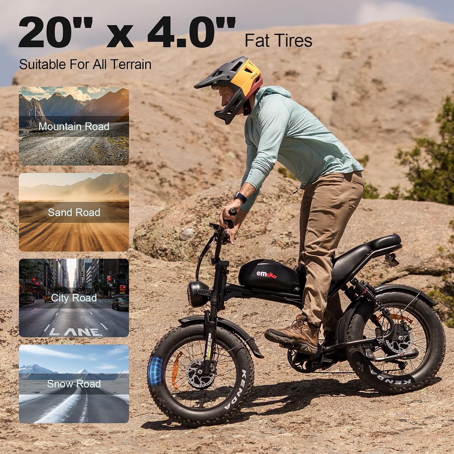 Electric Bike for Adults, Peak 1500W/3000W Ebike, Up to 32-35MPH & 100/110Miles Long Range, 48V 20Ah/23Ah Removable Battery，20'' Fat Tire Mountain Electric Bicycle, 7-Speed with Full Suspension