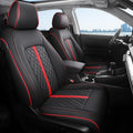 for Honda HRV Seat Covers 2016-2018 EX EX-L & 2016-2022 LX, Custom Fit Car Seat Cover Full Set, Luxury Leather HR-V Seat Protectors, Waterproof SUV Cushions Accessories, Black with Red Trim