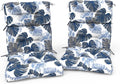 Outdoor High Back Patio Chair Cushions, Tufted Rocking Chair Cushions, Adirondack Cushions for Garden Porch Home Office Chair Use, 44' x 22' x 4', 2 Pack, Monstera Blue