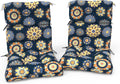 Outdoor High Back Patio Chair Cushions, Fade Resistant & Waterproof Tufted Seat and Back Cushions for Patio Furniture, Patio Chair Cushions 44x22 Inch, Set of 2, Bloom Medallion‌Cobalt
