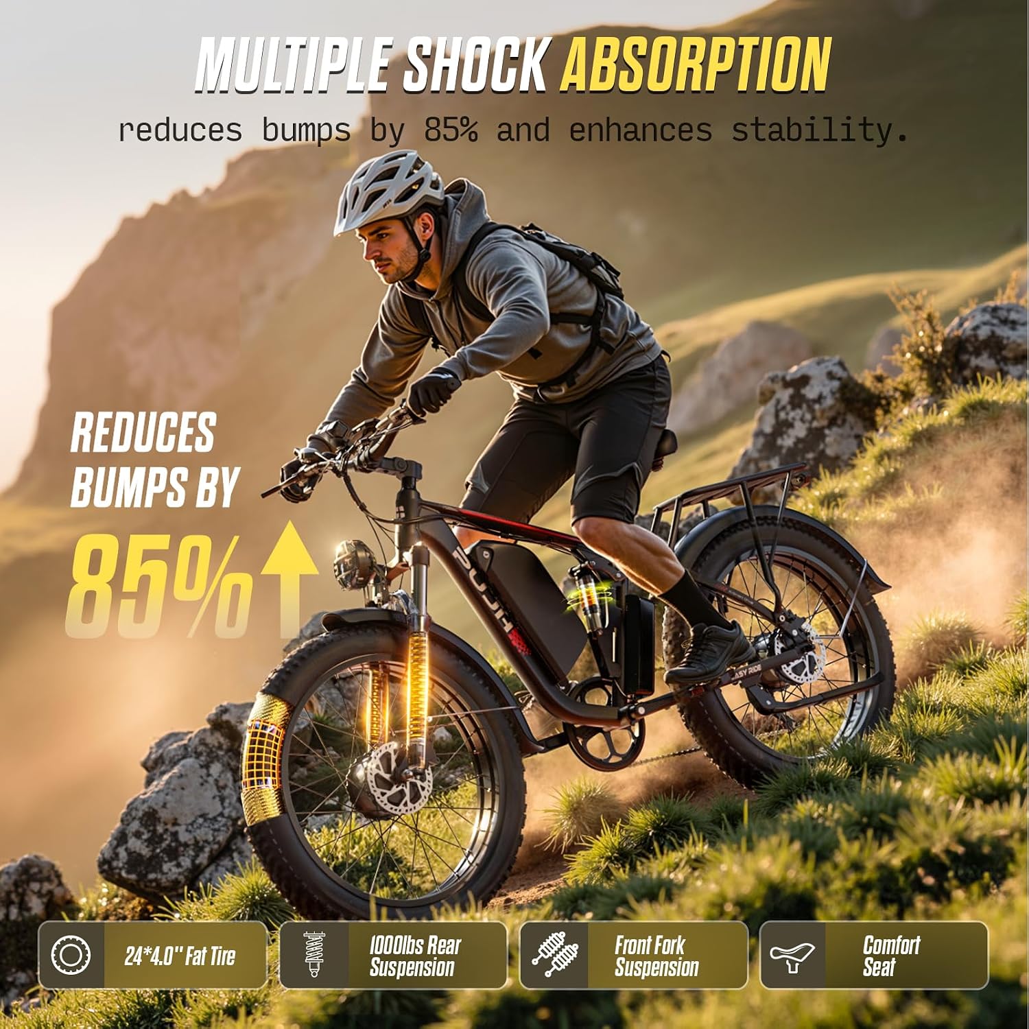 6000W Max 50 MPH up to100 Mile Dual Motor E-Bike for Adults, 60V 1200Wh Long-Lasting Battery with 26' Fat Tire All Terrain Adults with Adventure and Commuting Electric Bike
