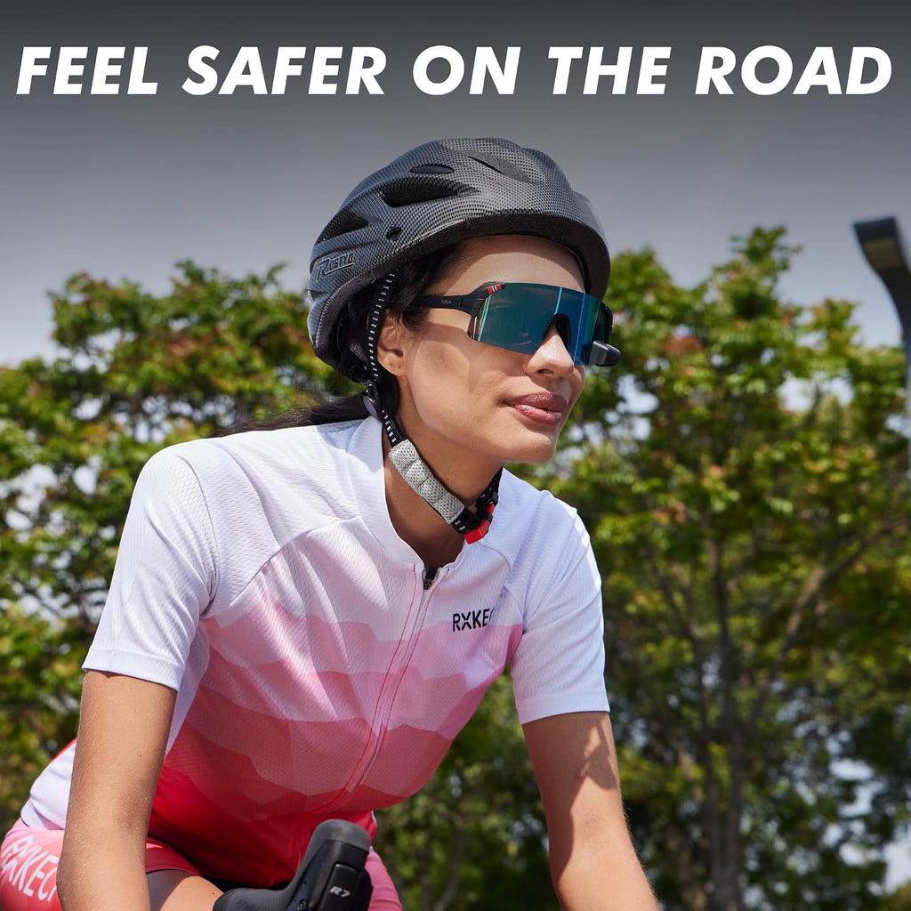 TriEye Cycling Glasses with Rear-view Mirror - Sports Sunglasses for Men & Women - UV-400 Protection
