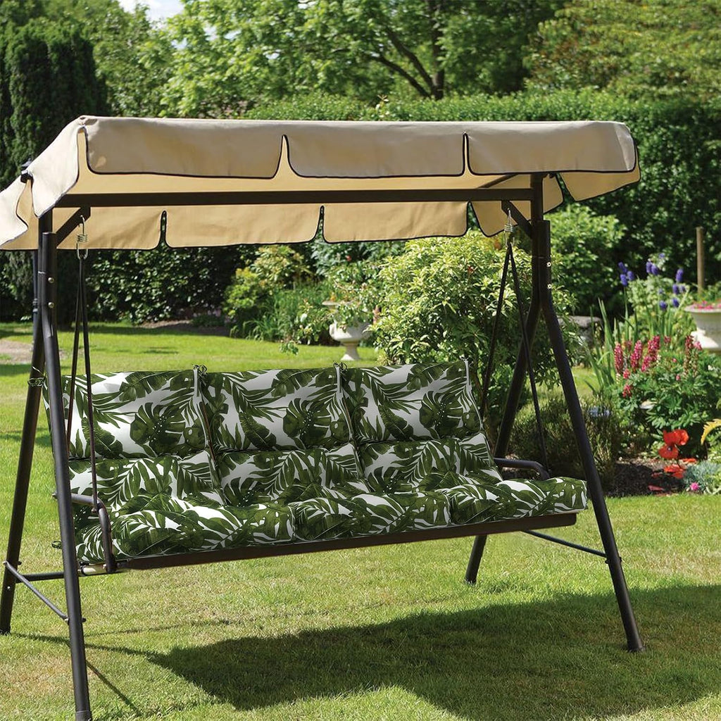 Outdoor High Back Patio Chair Cushions, Tufted Rocking Chair Cushions, Adirondack Cushions for Garden Porch Home Office Chairs Use, 44' x 22' x 4', 2 Pack, Palm Green