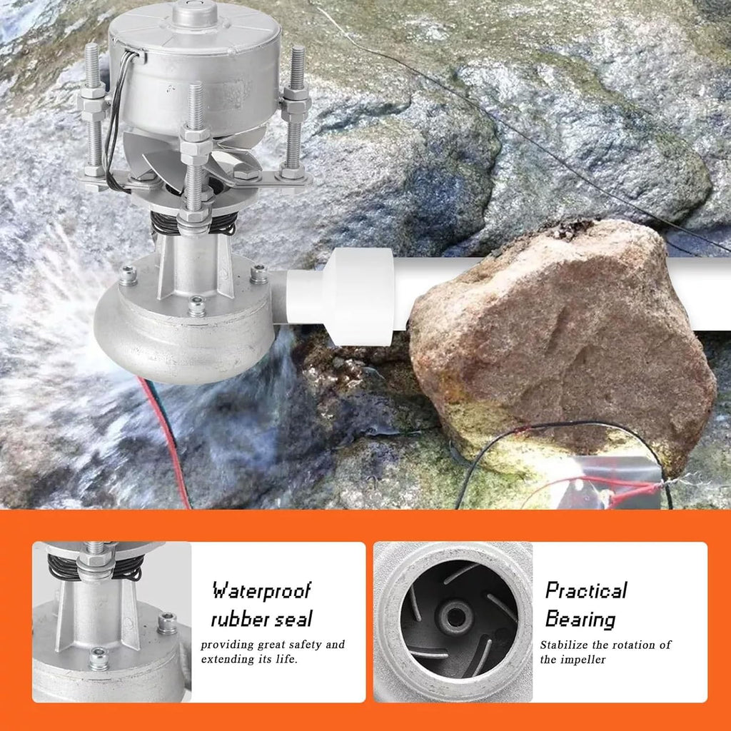 Micro Hydroelectric Generator, 500W 220V Portable Water Turbine Generator, Eco-Friendly Hydro Power System For Home Use, Lighting & Monitoring(110V)