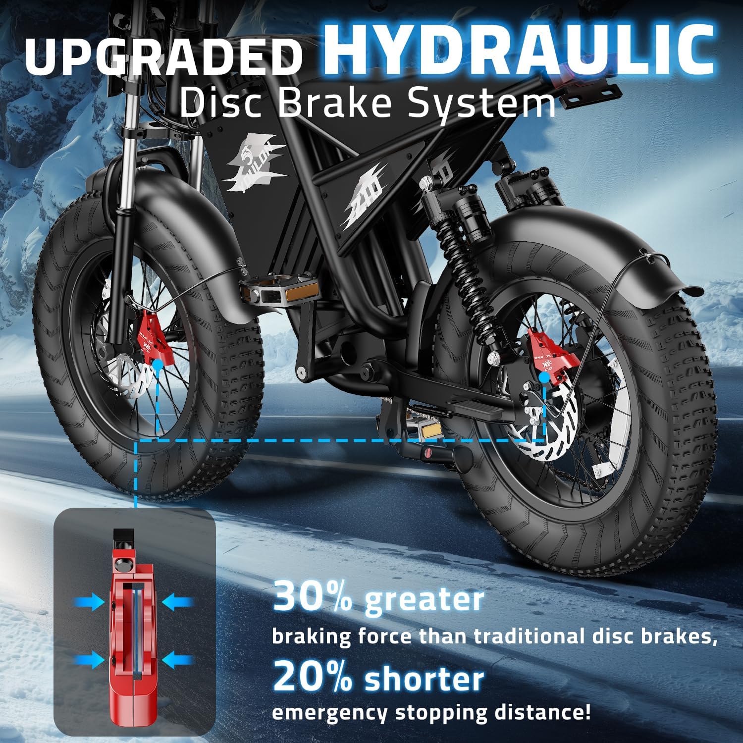 Ebikes for Adults, 1500/2000W Peak Motor, 17/20/23Ah Long Range Teens Electric Bike with Dual Hydraulic Brakes, 20' Fat Tire All-Terrain for Commuting E-Bicycle