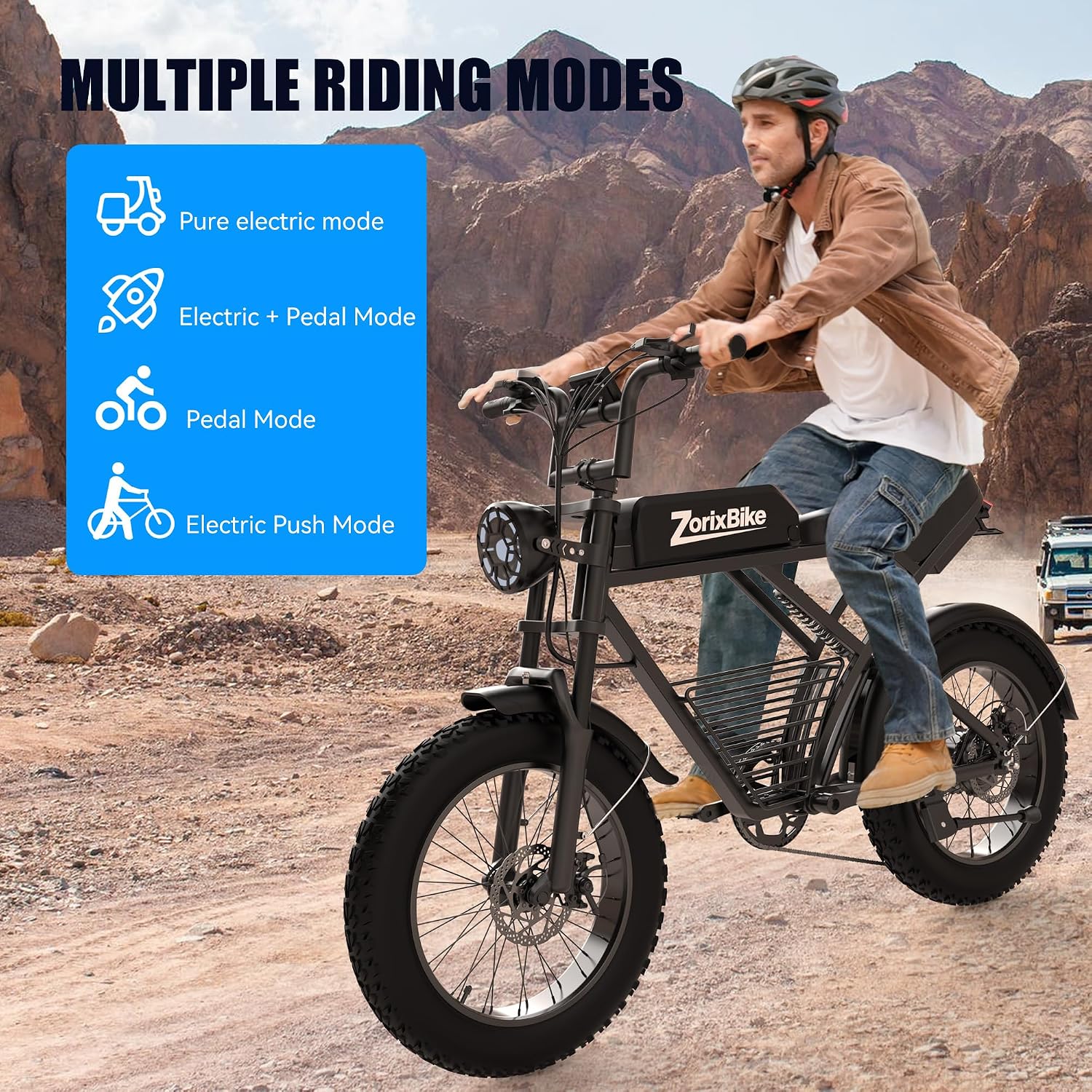 Electric Bike for Adults,48V 20AH - Peak Power 1500/3000W Brushless Motor Electric Bicycle - Max Speed 31-35MPH - Max 80 Miles Range - 20' x 4.0' Fat Tire Dirt E-Bike,7-Speed