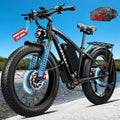 60V Electric Bike,8000W Peak1768WH Dual Motor Ebike for Adults,42-47MPH Up to 100Miles Fast Mountain Ebike, 24Inches Fat Tire E Bike,Lockable Suspension E-Bike for Snow Hunting Off-Road Sand