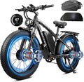 Peak 8000W Dual Motor Ebike, 47MPH Electric Bike for Adults with Hydraulic Disc Brake, 58V 36AH Detachable Battery, Up to 105Miles, 24Inch Fat Tire Electric Bicycle for Snow Off-Road Commuter Mountain