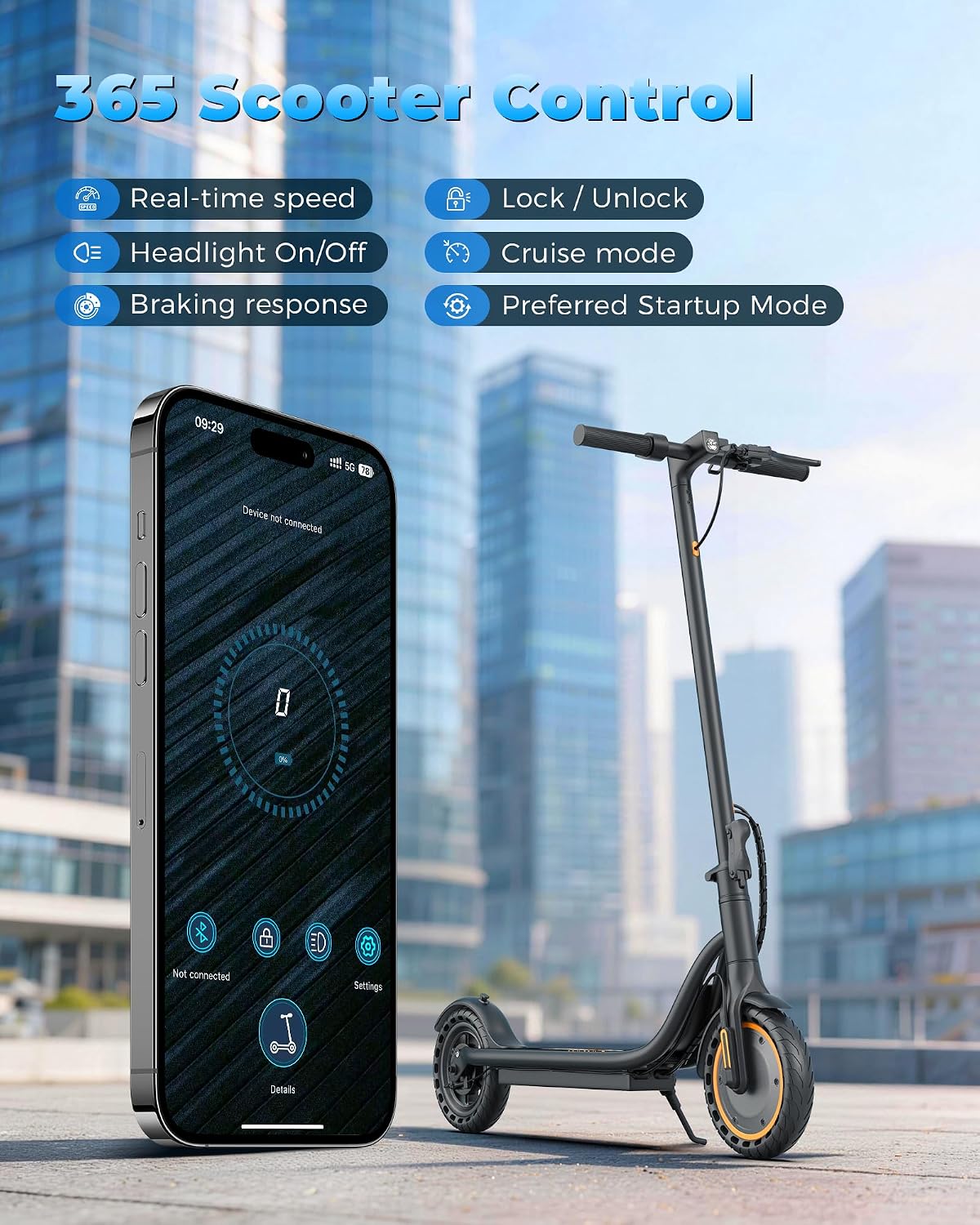 MAXSHOT Electric Scooter for Adults, 8.5/10/14' Tires, 19/22Mph, 350W/500W Motor, 21-28 Miles Range, Folding E-Scooter with Dual Suspension,APP Contro