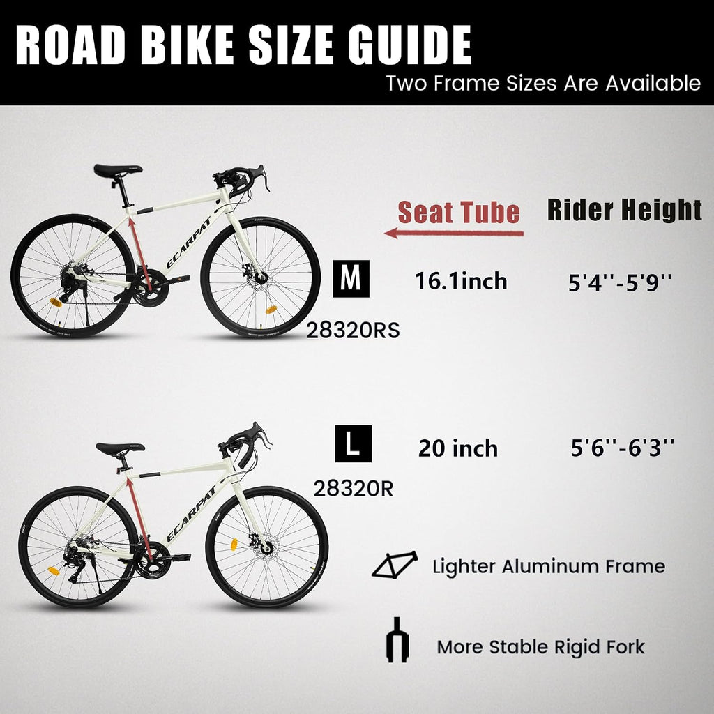 Road Bike, 700C Wheel City Commuter Bicycle, 16 Speed Drop Bar, Fast Acceleration, Racing Bike with Disc Brakes, with Light Weight Aluminum Alloy Frame, Sport Bike, Urban Adult Bicycle