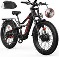 Seemoon 4000W Dual Motor Electric Bike for Adults,36 MPH Max up to100-Miles,52V 20Ah Battery & 160 Nm ,26' Fat Tire Mountain Ebike for Men Women,Full Suspension E-bike for Commuter Hunting Off-Road