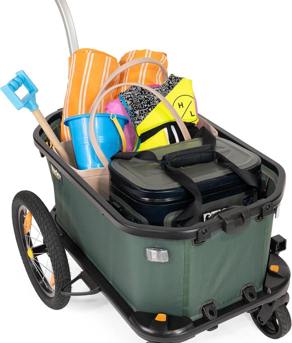 Burley Hopper | Compact Cargo Bike Trailer & Stroller Wagon with Spacious Storage, Rigid Floor, Durable Interior & Parking Brake