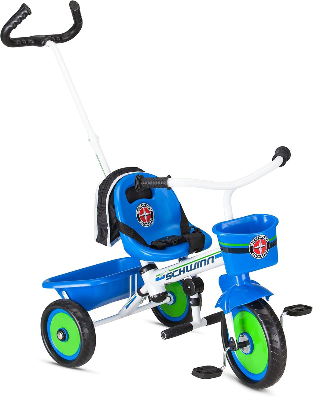 Schwinn Easy Steer Bike for Toddler, Kids Tricycle with Removable Push handle, Steel Trike Frame, Boys and Girls Ages 2-4 Year Old, Blue, 41' x 20' x 41'