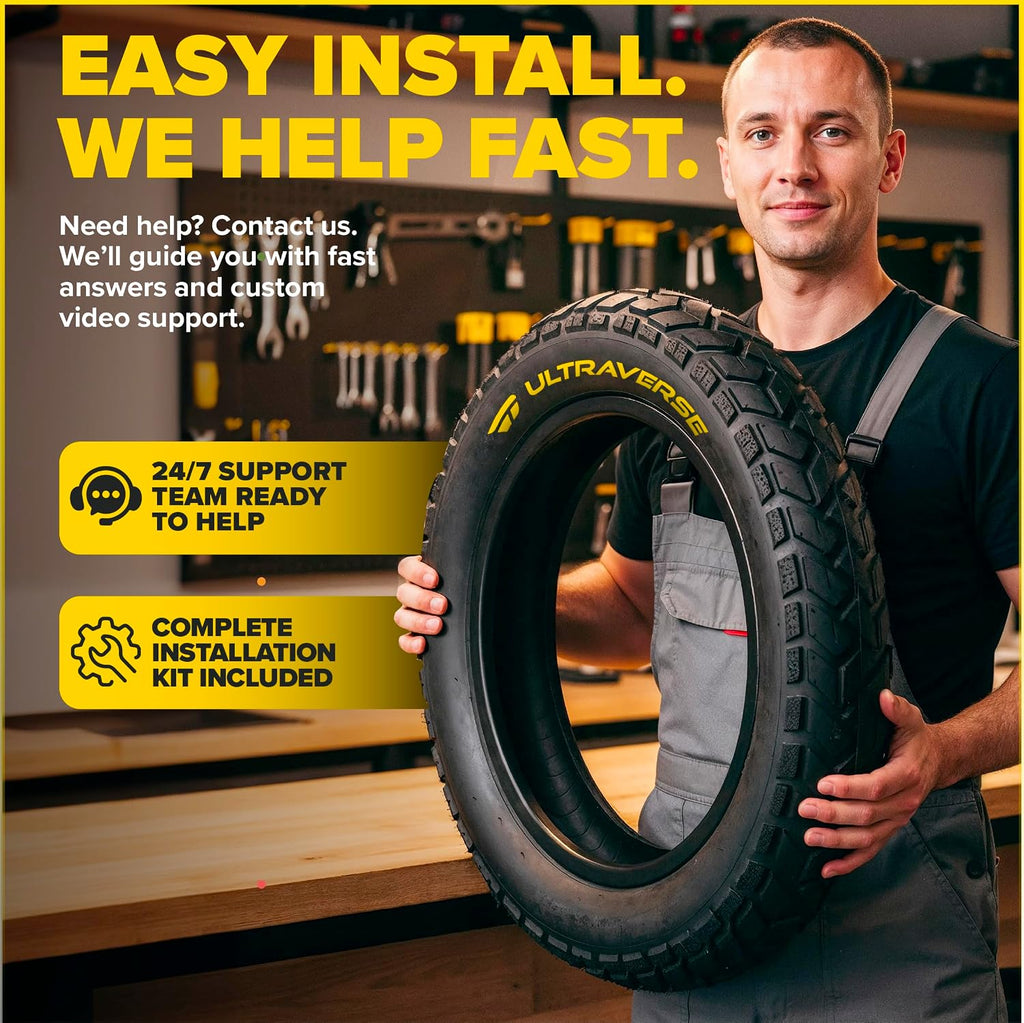 ULTRAVERSE 24x4 E-Bike Fat Tire - Robust, High-Performance 24inch Fat Tyre for MTB and Ebikes, Durable All-Terrain Directional Tread, Superior Density for Street & Trail Adventures-2 Unit